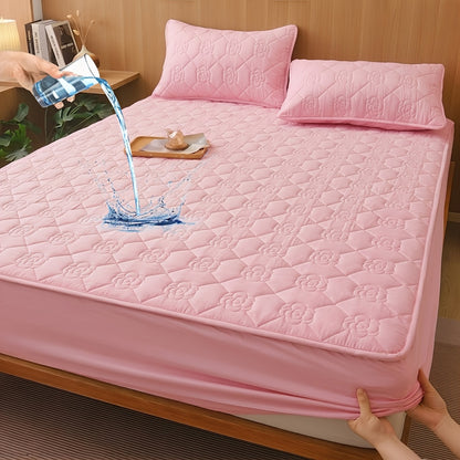 1pc Modern Soft Breathable Waterproof Bed Fitted Sheet - Lightweight, Fitted Mattress Protector For All Beds, Bedding Essentials, Minimalist Design (Excluding Pillowcases)
