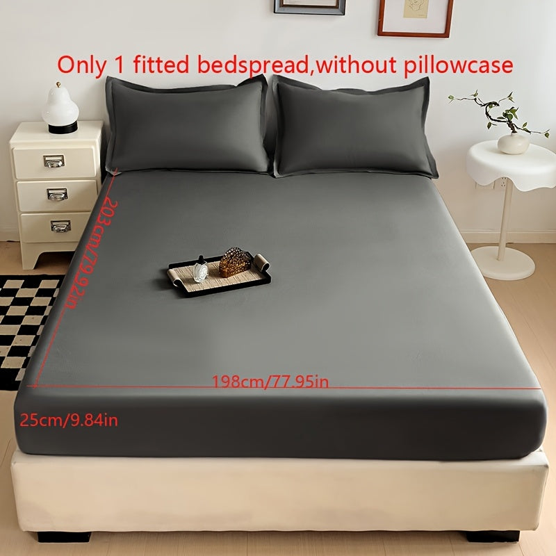 Solid Color Fitted Sheet, Soft, Skin-Friendly, and Breathable Bedding, Washable, Suitable for All Seasons, Hotel Mattress Protector. One Single Fitted Sheet, Pillowcases Not Included. Microfiber Brushed Finish Bed Sheet in Dark Blue