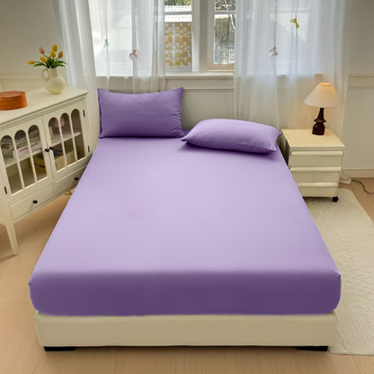 A Solid-color Fitted Sheet Without Pillowcases, a Soft and Comfortable Bedding Mattress Protector with a Non-slip Cover, Suitable for Bedrooms and Guest Rooms. Fitted Sheet Only