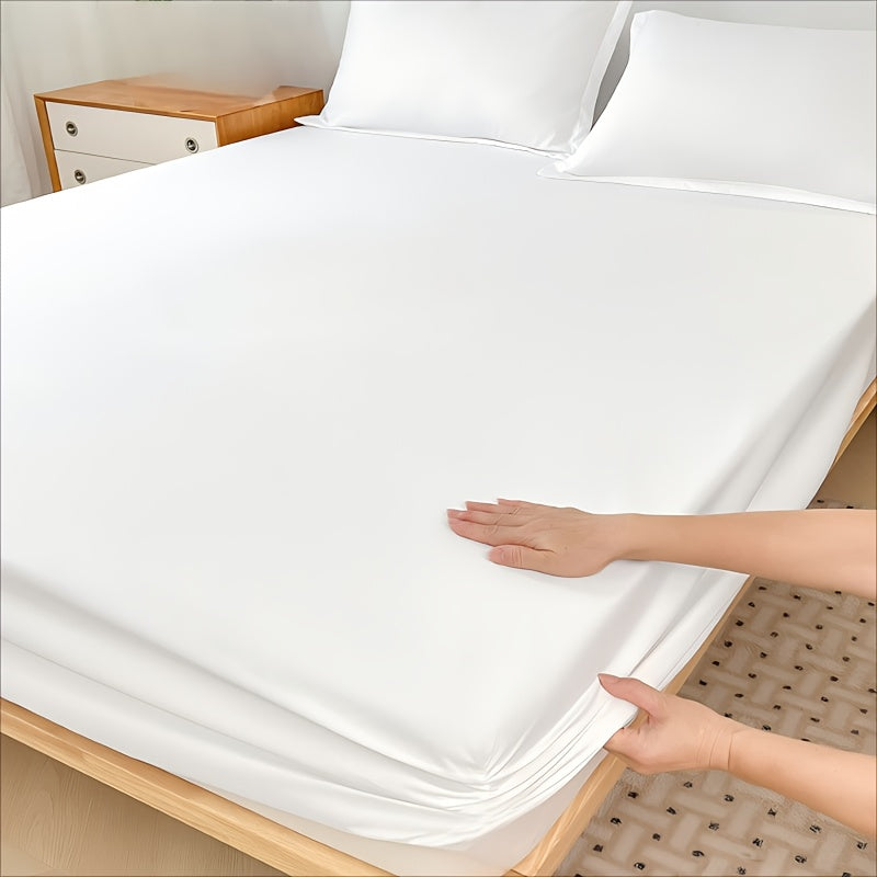 1pc Soft Fitted Sheet, Bed Sheet, Comfortable Multifunctional Mattress Cover, Suitable for Bedroom, Guest Room, Apartment, School, All-Season Bedding [Pillowcase Not Included]