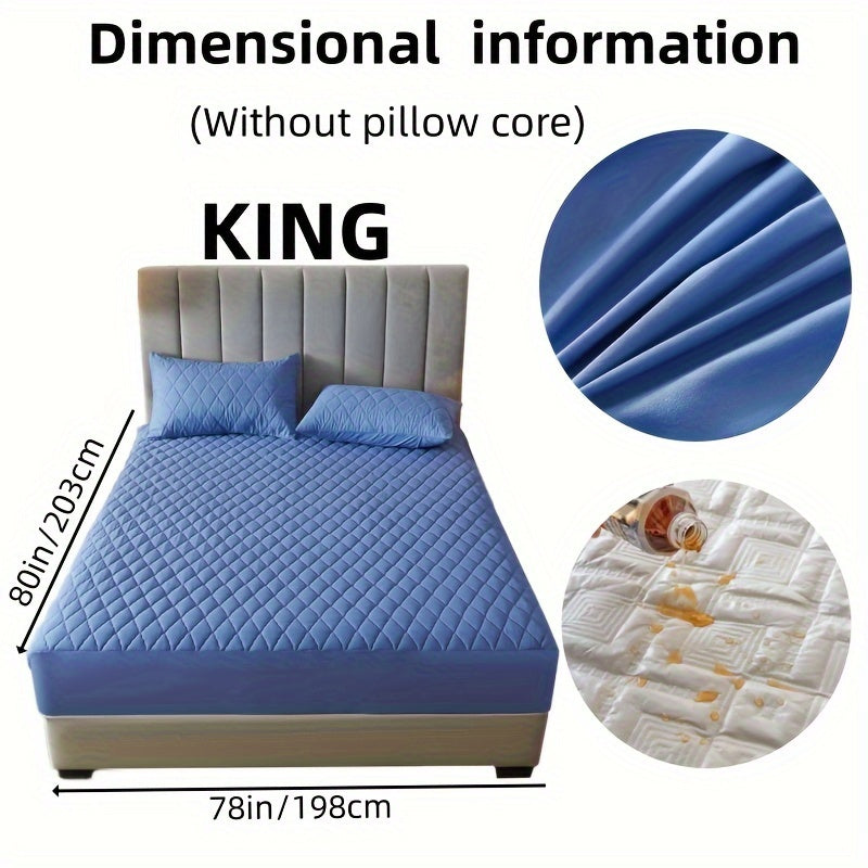 2/3pcs Two-Piece/Three-Piece Multi-Color Waterproof Fitted Sheet Set Waterproof Mattress Protector Fitted Sheet and Pillowcase Set Anti-slip Full Cover Protection Cover