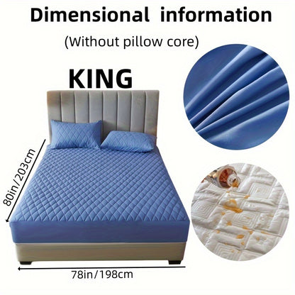2/3pcs Two-Piece/Three-Piece Multi-Color Waterproof Fitted Sheet Set Waterproof Mattress Protector Fitted Sheet and Pillowcase Set Anti-slip Full Cover Protection Cover