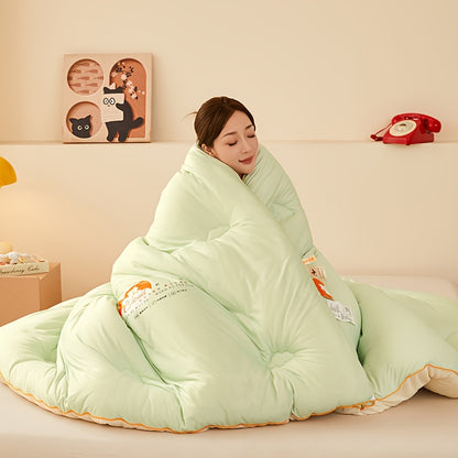 This Ultra-Soft And Fluffy Warm Quilt for Autumn And Winter Features a Cute Cat Pattern. It'S Beneficial for Sleep And Filled with Ultra-Fine Microfiber, Suitable for Bedrooms, Guest Rooms, Dormitories, And Outdoor Camping