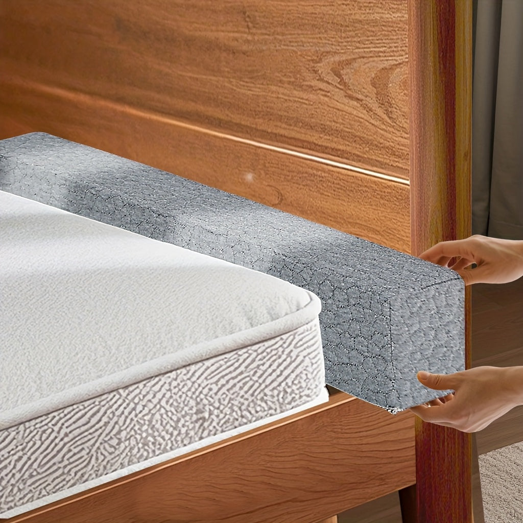 Adjustable Bed Wedge Pillow - High-Density Grey Headboard Cushion, Bed Gap Filler for Single/Double/King/Queen Beds, Machine Washable , Soft Padding for Mattress & Headboard (No Tools Needed, Bed Back Rests, Back Rest Bed Pillow, Bed Pillow For
