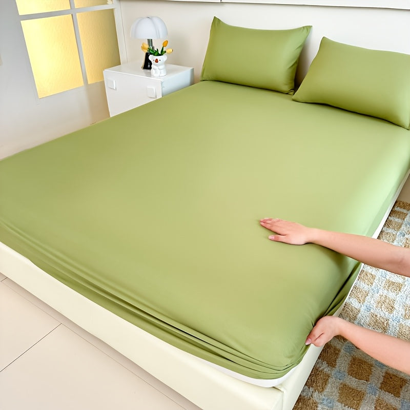 1pc Soft Fitted Sheet, Bed Sheet, Comfortable Multifunctional Mattress Cover, Suitable for Bedroom, Guest Room, Apartment, School, All-Season Bedding [Pillowcase Not Included]