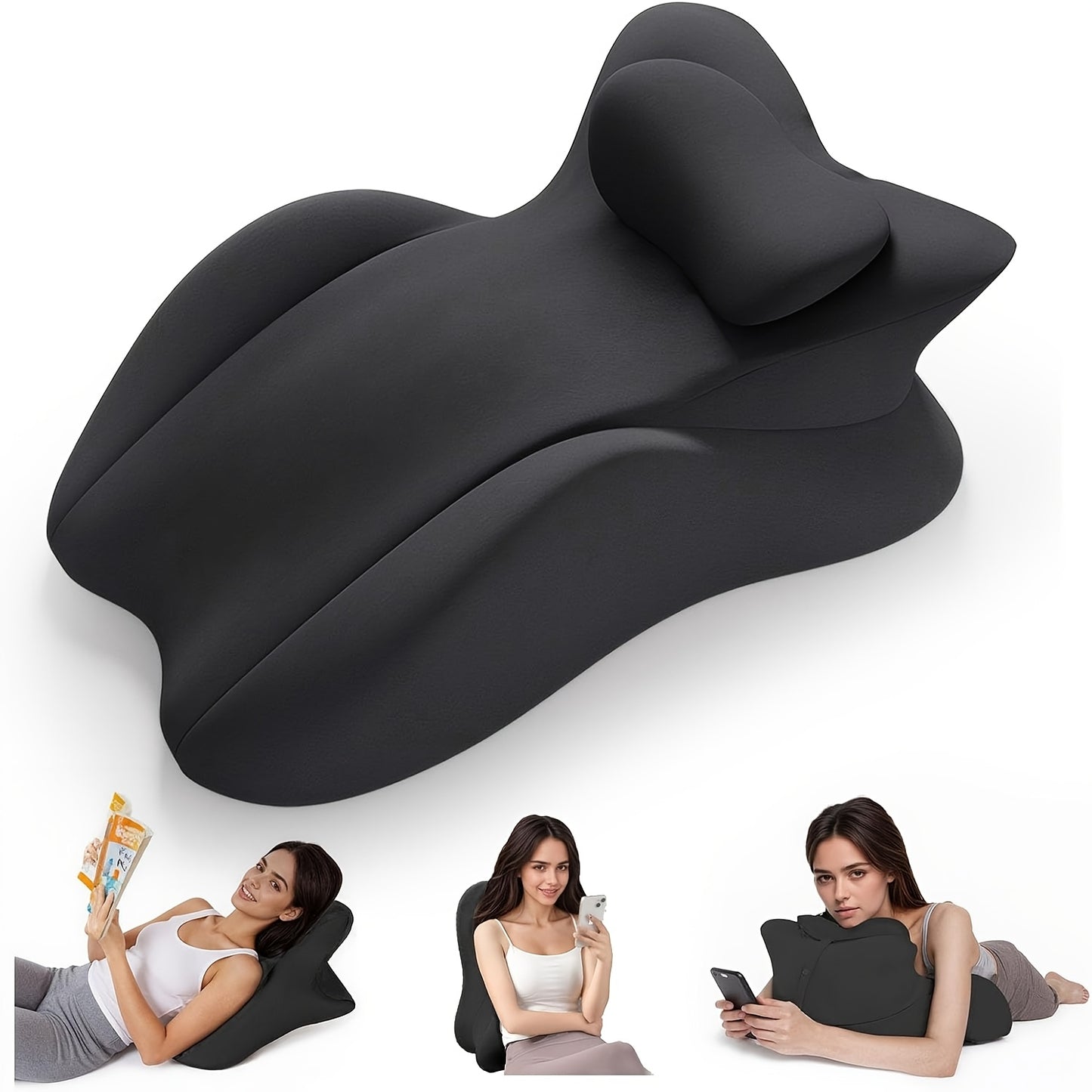 Adult Ergonomic Reading Pillow for Prone, Lying And Sitting In Bed, Wedge Pillow for Headboard, Ergonomic Bed Wedge Pillow for Chin & Back Support, Ideal for Massage And Sleeping
