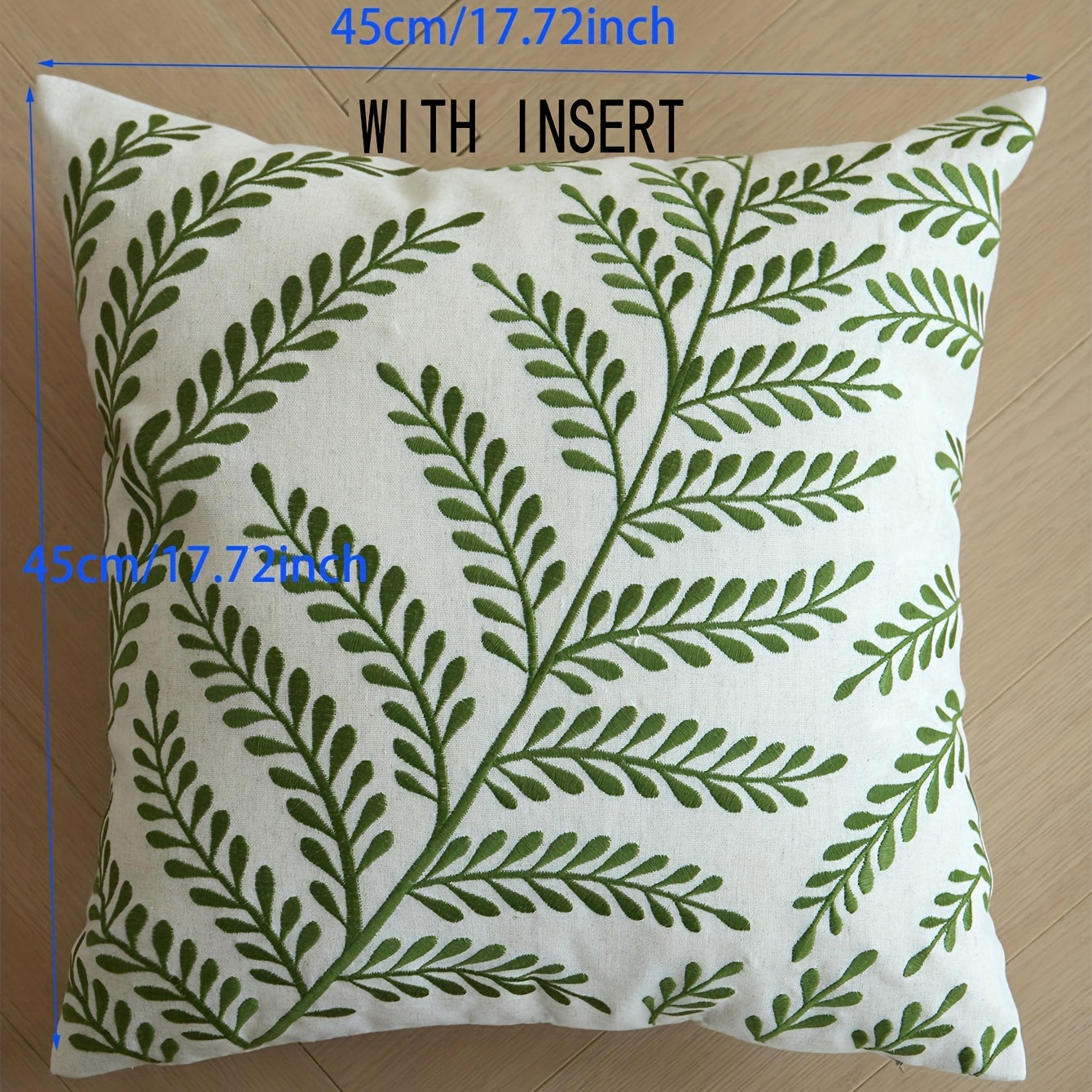 1pc Leaf Embroidered Throw Pillow with Insert | Four Seasons General Square Decorative Pillow Cushion, Suitable for Living Room, Bedroom, Couch Sofa, Home Decor, 18*18in 20*12in, Rustic Style, Polyester Filling, Linen Cover