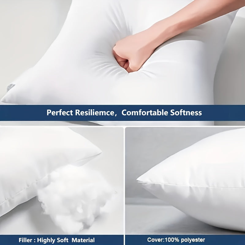 1pc Standard White High-Rebound Pillow Cushion Core Sofa Car Seat Home Indoor Decoration Pillow 11.81X19.69inch