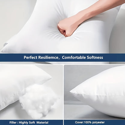 1pc Standard White High-Rebound Pillow Cushion Core Sofa Car Seat Home Indoor Decoration Pillow 11.81X19.69inch