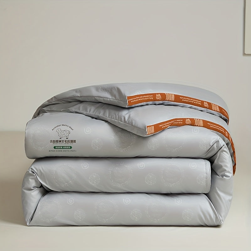 New Modern Style Australian Wool Quilt - Thick And Warm, Suitable for Autumn And Winter, Quilted Design, Filling: Wool + Superfine Fiber, Soft And Skin-Friendly Warm Bedding for Autumn And Winter