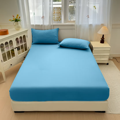 A Solid-color Fitted Sheet Without Pillowcases, a Soft and Comfortable Bedding Mattress Protector with a Non-slip Cover, Suitable for Bedrooms and Guest Rooms. Fitted Sheet Only