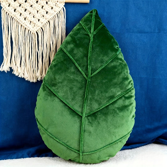 Leaf-Shaped Cushion Suitable for - Retro Botanical Decor Leaf Pillow with -Seamed Edges, Dry Only, Leaf Pillow for Sofa Bed Chair, Decorative Accent Piece 15.75x10.24inch