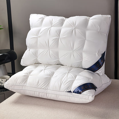 1/2pcs Luxury Hotel-Quality Pillows, Queen Size High Resilience Plush Fill, Soft Comfortable for Deep Sleep. Ideal for Side Back Sleepers, Breathable Cooling, All-Season Use, Machine Washable, Hypoallergenic Plush Cover, Cooling