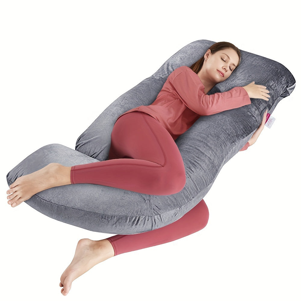 Pregnancy Pillow J Shaped Full Body Pillow with Velvet Cover, 60 Inches Maternity Pillow for Pregnant Women Back, Legs And Belly Support, As Halloween, Chrismas Gift