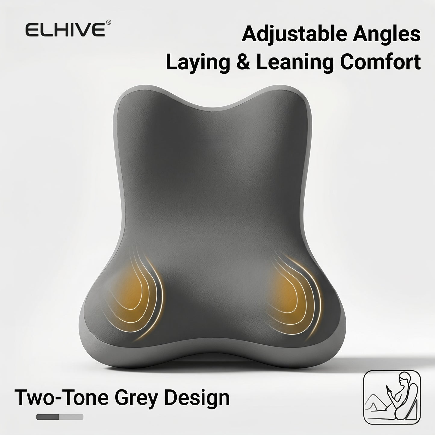 Reading Bed Rest Pillow, 2pcs Adjustable Memory Foam Wedge Pillow, Extra Large Backrest for Sitting Up in Bed, Cozy Triangle Cushion for Watching TV, Gaming, Laptop, Relaxing, Leg Elevation, Detachable Headrest, Washable Cover for Adults