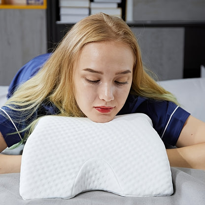 1pc Couple Cuddling Memory Foam Pillow - Soft Polyester Design, Perfect for Cozy Travel (Non-Electric)