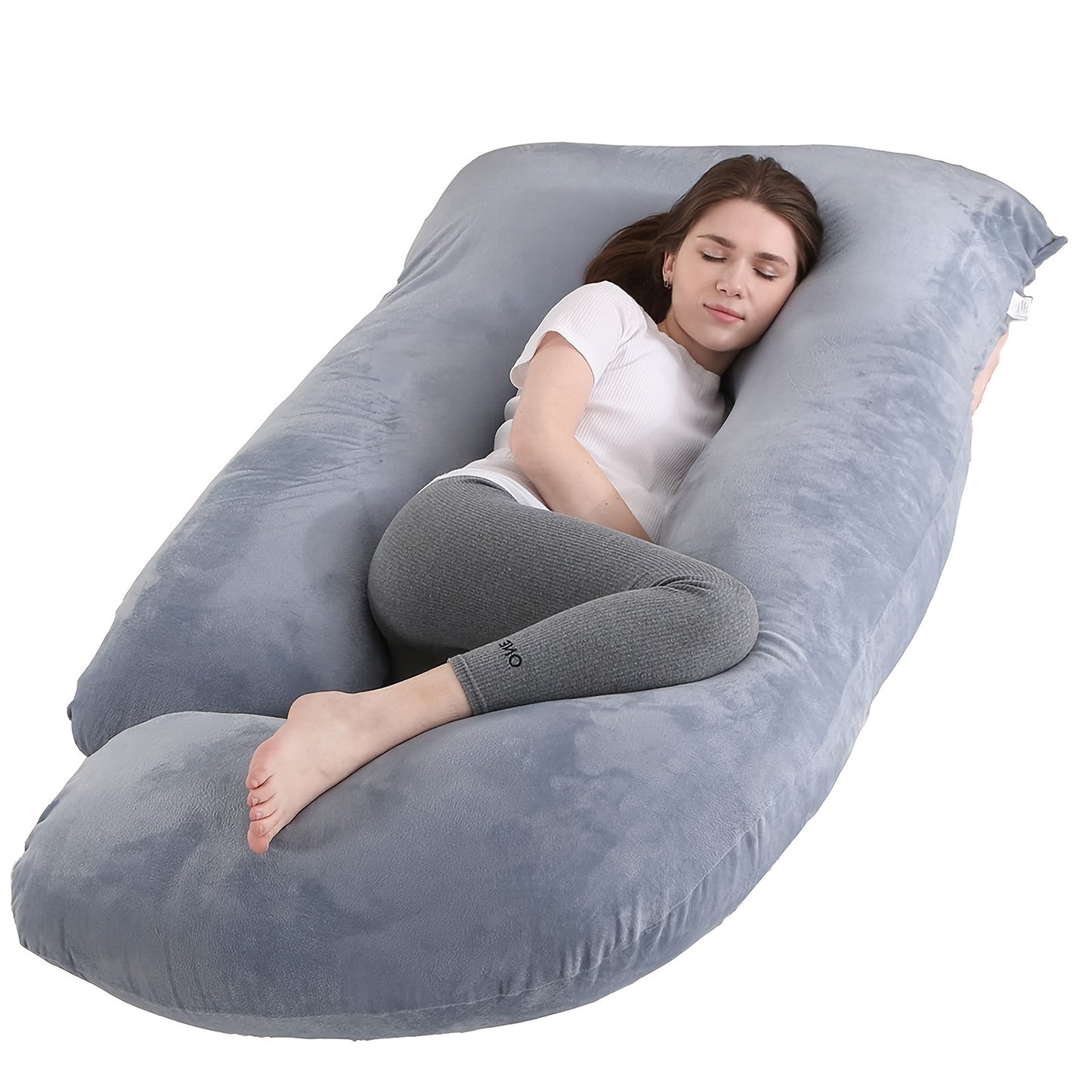 Pregnancy Pillow J Shaped Full Body Pillow with Velvet Cover, 60 Inches Maternity Pillow for Pregnant Women Back, Legs And Belly Support, As Halloween, Chrismas Gift