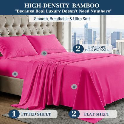 SASTTIE 2400TC Extra Deep Bamboo Cooling Bedding, Breathable & Cooling Hotel Luxury Bed Sheets Set For Child, Easy & Secure Fit - Soft, Wrinkle Free & Comfy Kids Sheet With 15" Deep Pocket, Ultra-Soft & Machine Washable Bedding, Kids Room Decor