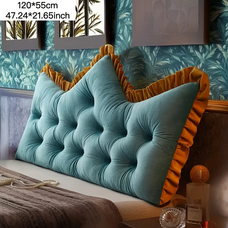 1pc Large Backrest Pillow, Bedside Pillow for Sofa Bed, Crown Shaped Backrest Cushion Pillow, Bedroom Supplies, Home Decor, Shaped Bed Backrest Pillow with Zipper Closure, Decorative Headboard And Tatami Support Cushion for Back Sleepers