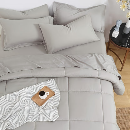 [Thick Quilt Set] 3pcs All-Season Thick Quilt Set, Fluffy and Warm Bedding Comforter, Large/King Size Quilted Comforter 3pcs Set, High-Quality Full Polyester Fiber Filling, Lightweight and Breathable Quilted Comforter, Queen/King Size Comforter Insert