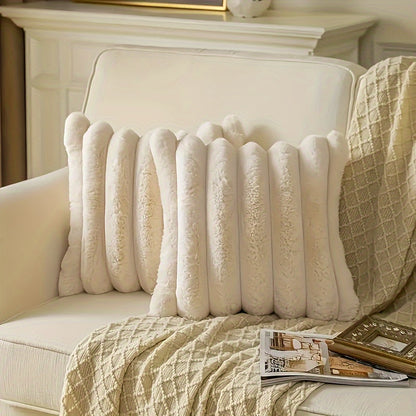 New Faux Rabbit Fur Plush Throw Pillow, Bedside Cushion, Sofa Cushion, Suitable for Bedroom, Living Room, Sofa Decoration, Single-Sided Plush Pillow