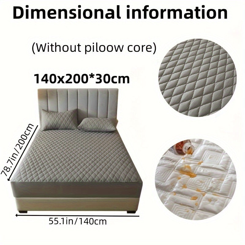 2/3pcs Two-Piece/Three-Piece Multi-Color Waterproof Fitted Sheet Set Waterproof Mattress Protector Fitted Sheet and Pillowcase Set Anti-slip Full Cover Protection Cover