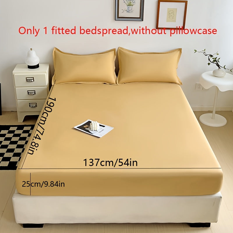 Solid Color Fitted Sheet, Soft, Skin-Friendly, and Breathable Bedding, Washable, Suitable for All Seasons, Hotel Mattress Protector. One Single Fitted Sheet, Pillowcases Not Included. Microfiber Brushed Finish Bed Sheet in Dark Blue