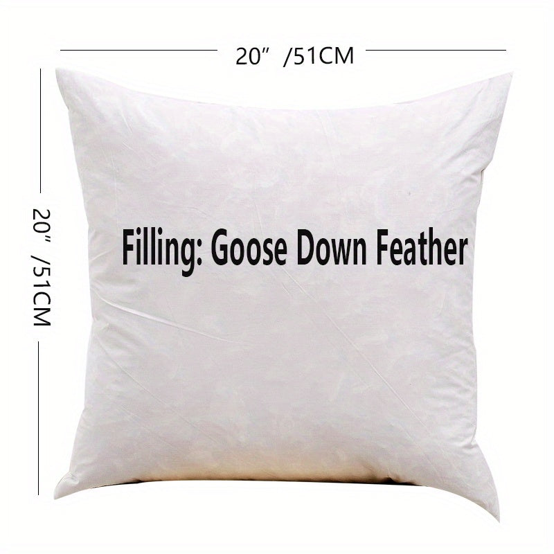 1pc Pure Down Feathers Pillow For Recliner, Bed Sofa Couch Decor, Square Pillow Home Decor