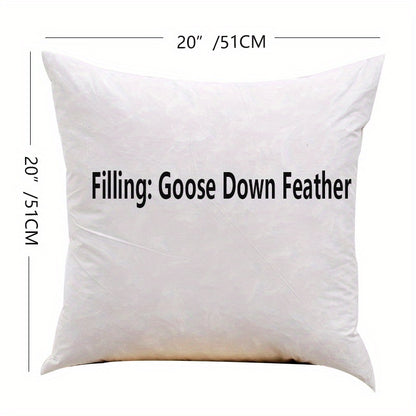 1pc Pure Down Feathers Pillow For Recliner, Bed Sofa Couch Decor, Square Pillow Home Decor