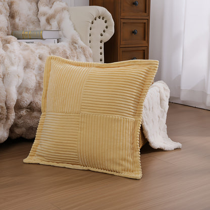 Corduroy Decorative Throw Pillow 18x18 Set Of 2/4 for Sofa Living Room, Soft Neutral Boho Couch Pillow Covers for Home Decor
