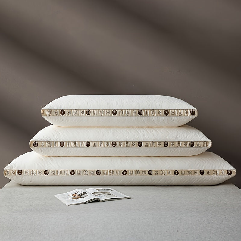 Advanced Soft Fluffy Lengthened Pillow Core Long Pillow Soybean Nourishing Pillow Summer Bedroom Bedding Comfortable Sleep Long Pillow Core Hotel Home Single/Double Three-Dimensional Edge High Pillow 1pc Used to Help Sleep Neck Protection Fluffy Slo