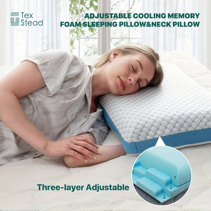 1pc Comfortable Sleeping Pillow Premium Firm Solid Cooling Ventilated Support Pillow for Neck, Back, Side Sleeper – 1 Pack with Washable Cover