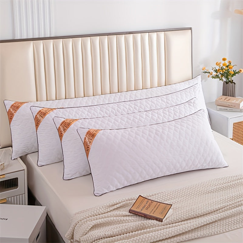1pc Long Embroidered Pillow | Soft Polyester Filling, Classic Style, Zipper Closure, Suitable for Adults and Pregnant Women, Ideal for Comfortable Sleeping and Neck Protection
