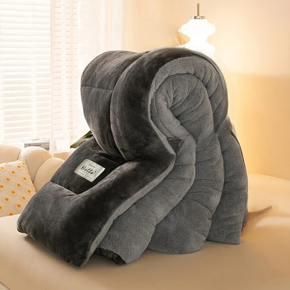 Milk Fleece And Lamb Fleece Warm Thick Quilt for Spring, Autumn, And Winter - Perfect for Cold Nights, Suitable for Bedrooms, Guest Rooms, Dorms, And Hotels, Machine Washable