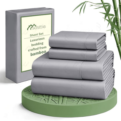 6pcs Cooling Bed Sheets Sets Queen Size - Ultra Soft & Luxuriously Cooling For Hot Sleepers, 17" Deep Pocket, Double Stitching, Christmas Decorations Perfect For Christmas Gift - Queen Bed Sheets