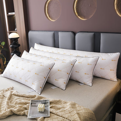 Premium Soft Extended Embroidered Pillow Core Love Heart Long Pillow Bedroom Bedding Comfortable Sleep Long Pillow Core 1pc Hotel Home Double High Pillow for Sleep Neck Protection Fluffy Slow Rebound Long Pillow Skin-Friendly Breathable Body Pillow