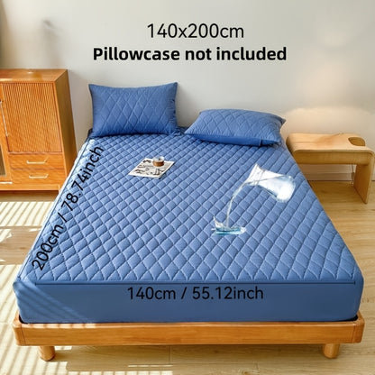 1pc Premium Ultra Soft Quilted Fitted Sheet, Liquid Resistant, Solid Color Mattress Protector, All Season for Bedroom Hotel Dorm Single And Double Beds (No Pillowcases)