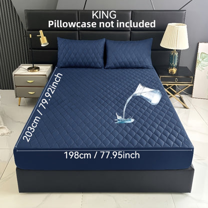 1pc Premium Ultra Soft Quilted Fitted Sheet, Liquid Resistant, Solid Color Mattress Protector, All Season for Bedroom Hotel Dorm Single And Double Beds (No Pillowcases)