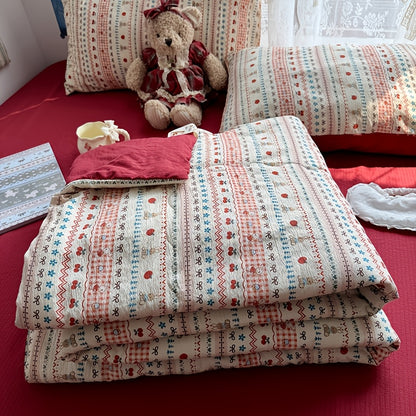1pc, Bohemian Style Single Summer Quilt (Pillow Core And Pillowcase Not Included), Soft And Smooth Texture, Skin-Friendly And Comfortable, Breathable And Cool, Machine Washable, Suitable for Bedroom Decoration, Travel, Camping