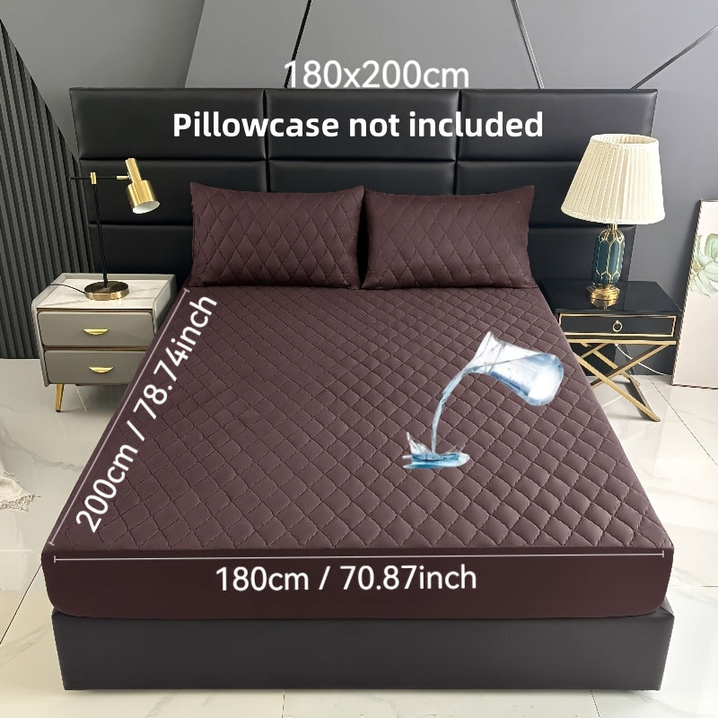 1pc Premium Ultra Soft Quilted Fitted Sheet, Liquid Resistant, Solid Color Mattress Protector, All Season for Bedroom Hotel Dorm Single And Double Beds (No Pillowcases)