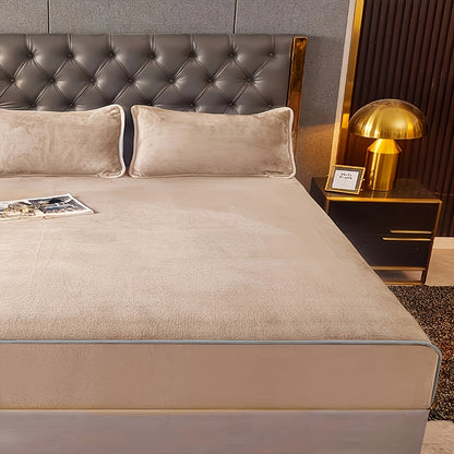 1pc Milk Solid Color Fitted Sheet