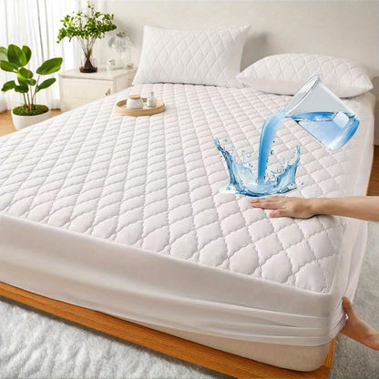 1pc Guaranteed High Quality Fitted Sheet Mattress Protector: Deep Pocket, Heavy Duty, Silent Comfort (Machine Washable)