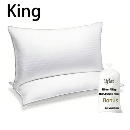 2/4pcs Ultra-Soft White Microfiber Pillow Inserts - Allergy-Free, 100% Polyester Filling for Sofa, Bed, Garden Cushions & More - Ideal for Back Belly Or Side Sleepers
