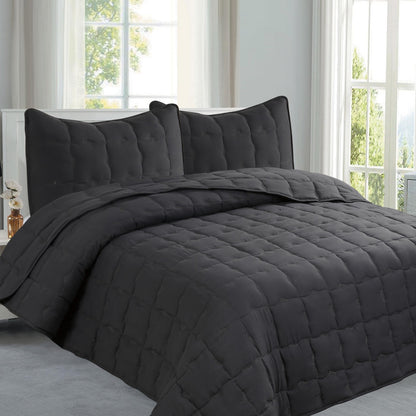 2pcs/3pcs Computer Plain Color Quilt, Home Quilt, Plain Color Plaid Print Quilt, Home Thin Quilt, Solid Color Quilt