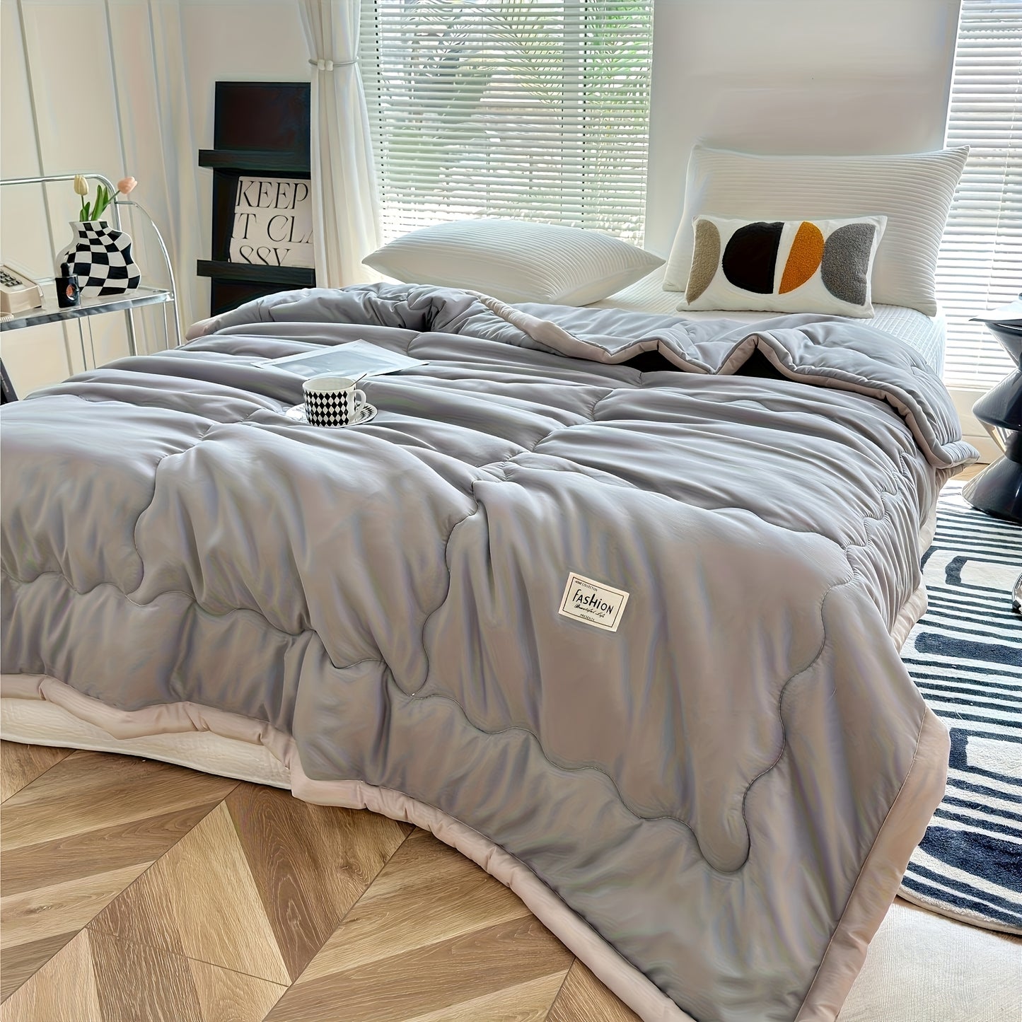 Ultra-Soft Summer Cool Thin Quilt - Lightweight, Breathable, Skin-Friendly, Made of 100% Polyester, Machine Washable, Soft And Breathable, Comfortable for All Seasons, Multifunctional Use