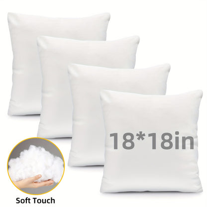 4pcs 18×18/20X20/12X20 in Pillow Inserts, Large Throw Pillows Insert, High Quality Couch Pillows, Square Pillow for Patio, Furniture, Bed, Living Room, Garden, White