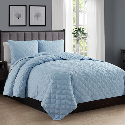 2/3pcs Diamond Quilt Set, All-season Bedding Set-Includes Quilt and Shams, Soft, Hypoallergenic, Breathable, Machine Washable, Wrinkle Free, Fade Resistant, Shrink Resistant
