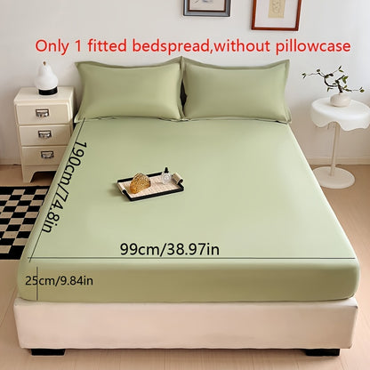 Solid Color Fitted Sheet, Soft, Skin-Friendly, and Breathable Bedding, Washable, Suitable for All Seasons, Hotel Mattress Protector. One Single Fitted Sheet, Pillowcases Not Included. Microfiber Brushed Finish Bed Sheet in Dark Blue