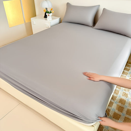 1pc Soft Fitted Sheet, Bed Sheet, Comfortable Multifunctional Mattress Cover, Suitable for Bedroom, Guest Room, Apartment, School, All-Season Bedding [Pillowcase Not Included]