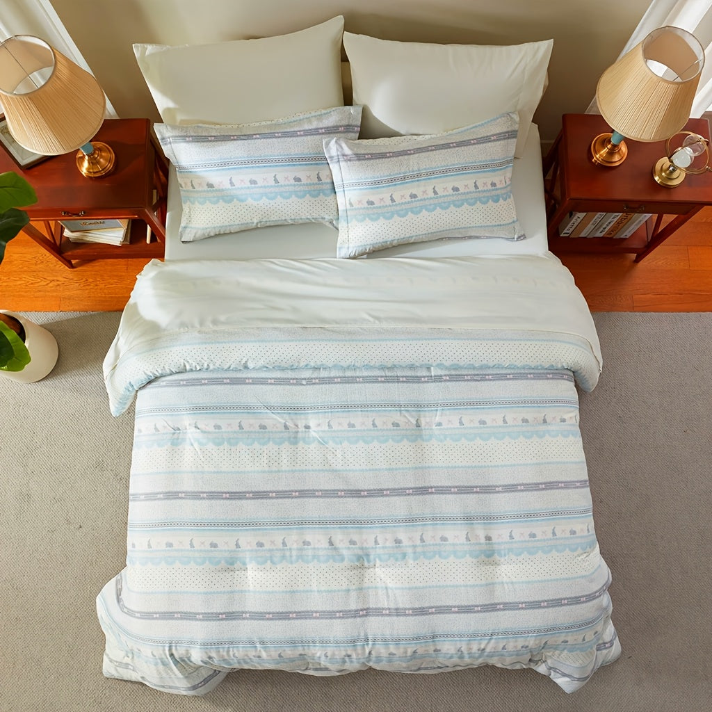 King Size Comforter Set- 7pcs Boho Bed In A Bag Queen Size Include 1 Patchwork Down Alternative Quilt & 1 Flat Sheet & 1 Fitted Sheet In 16" Deep Pockets & 2 Pillowcase & 2 Printed Pillow Shams, Bedding Sheet Set For All Seasons, Machine